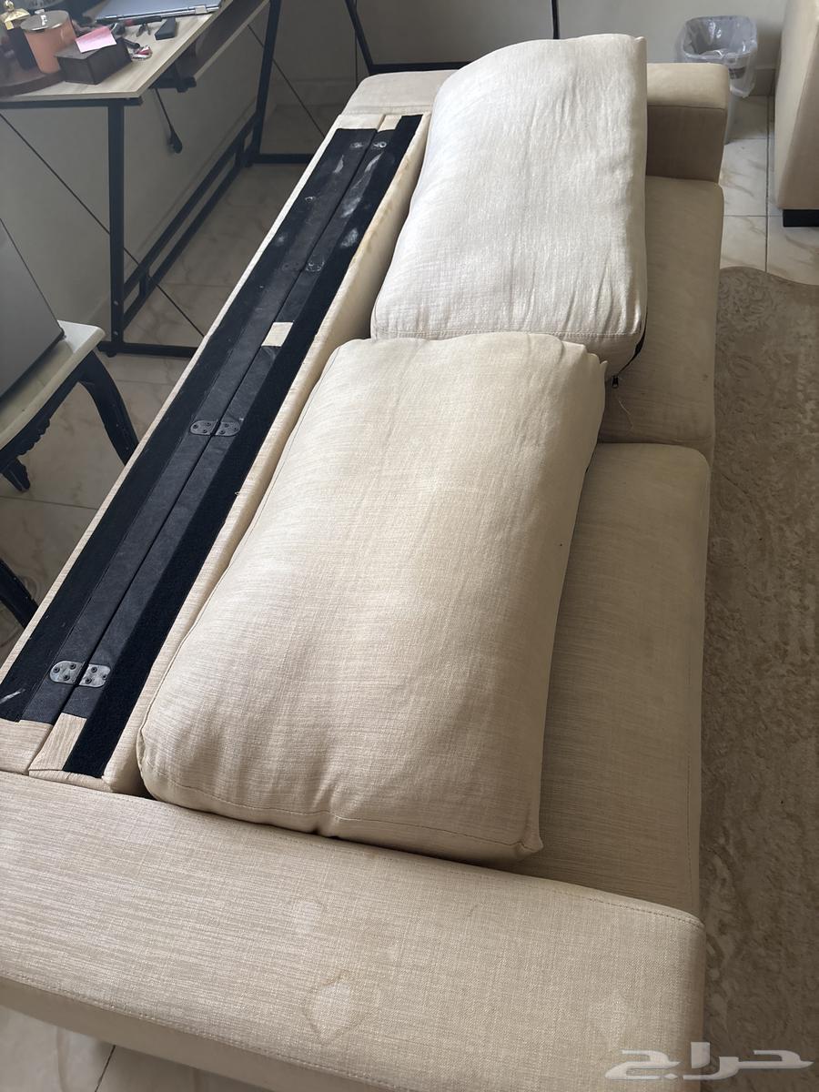 Two small beige sofas63325734283522112