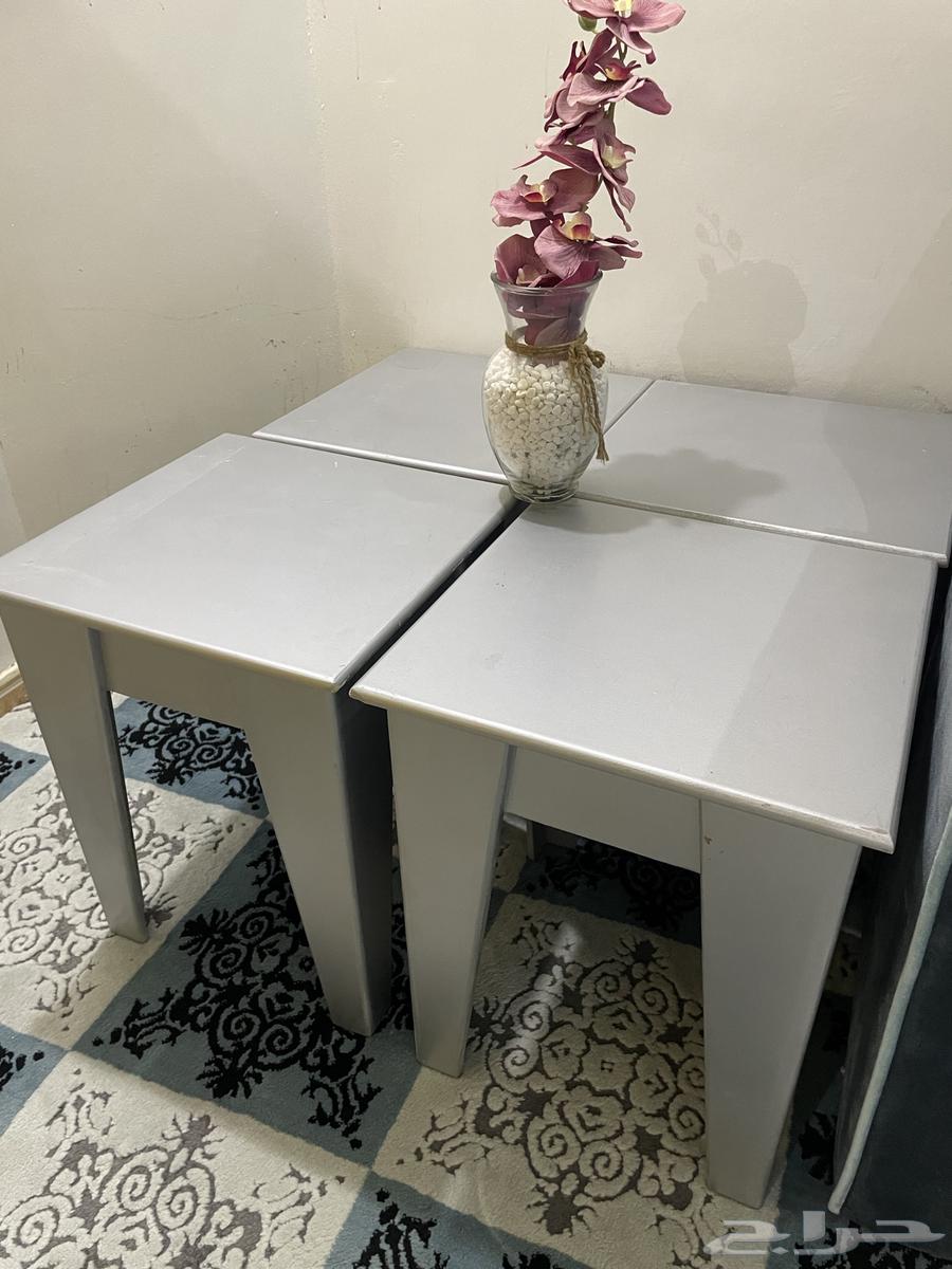 طاوله كبيره مع 4خدمه لون رصاصي63326026785538112