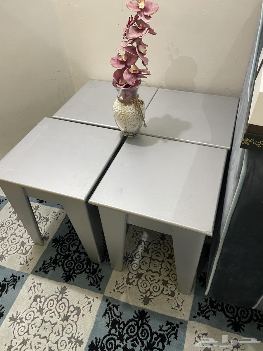 طاوله كبيره مع 4خدمه لون رصاصي633260267855381120