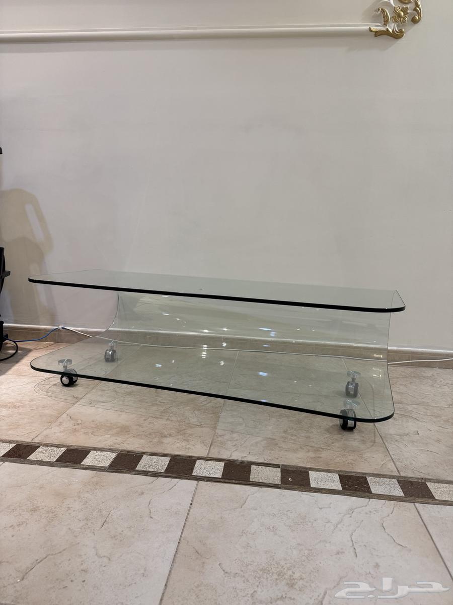 طاولة TV تلفزيون اسود واخرى شفافة63324243868291111