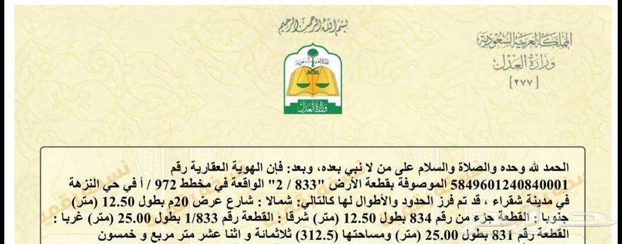 للبيع ارض مقسومه لصكين في مخطط الجبل أ في شقراء63005990941315112