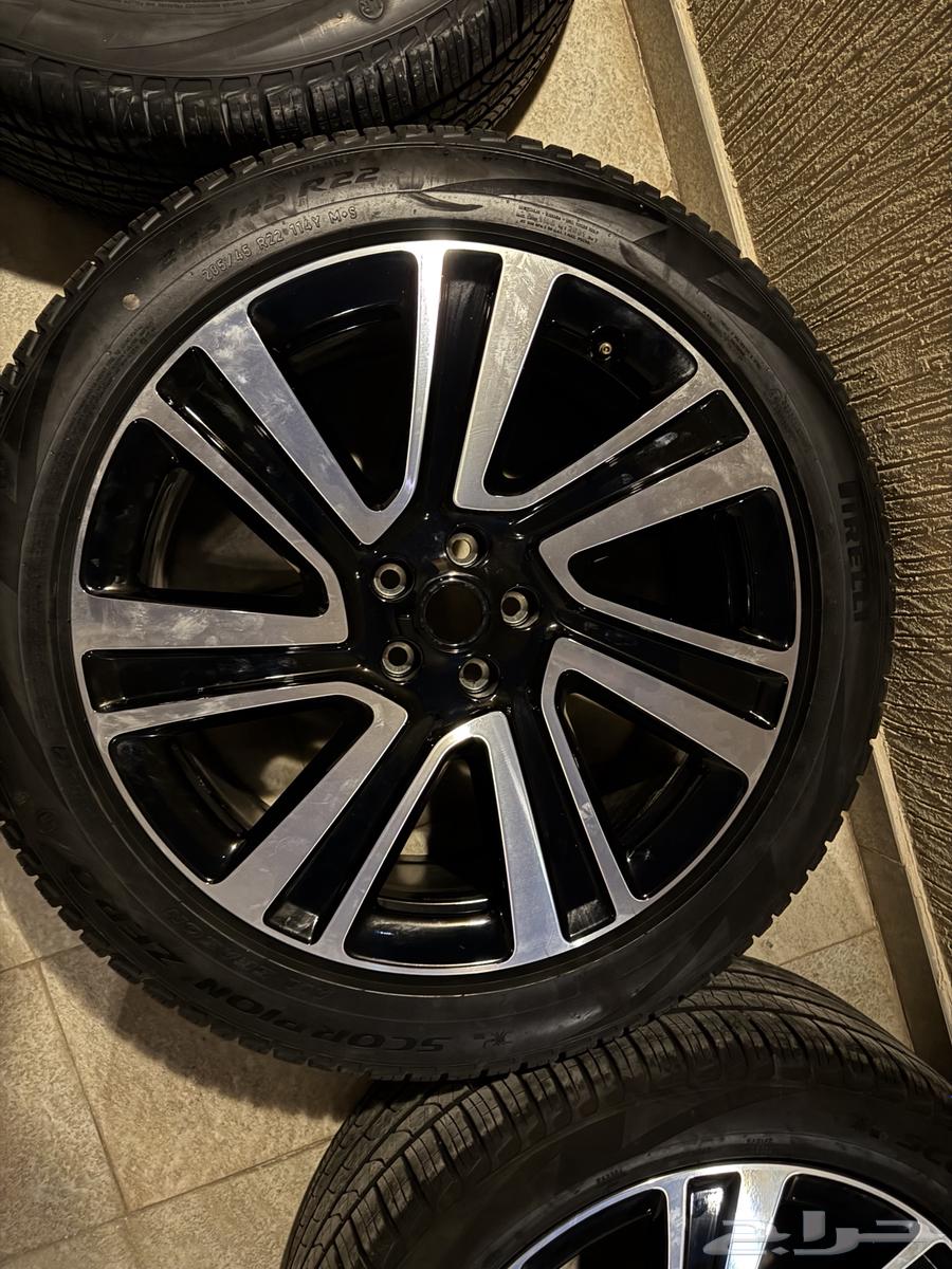 طقم 5 جنوط مع الكفرات رينج روفر أصلية وكالة (جديدة)63617397756673112