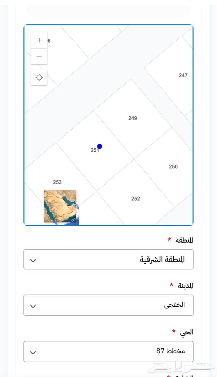 For sale: residential land in Al-Khafji City, Housing Al-Jumruk area, plot 8763007413775618111