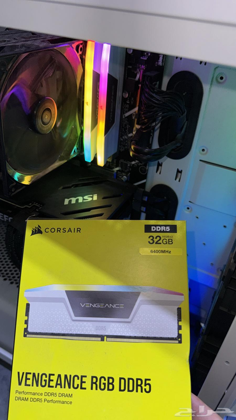 للبيع 32 قيقا رام ddr5 سرعتها 6400632537118677791119