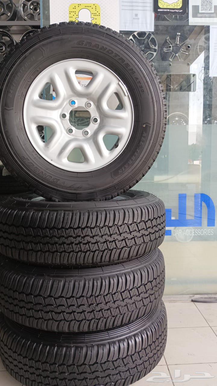 جنوط وكفرات لاندكروز 2022حديد 7 انش مع كفرات الوكالة مقاس1763365174640259112