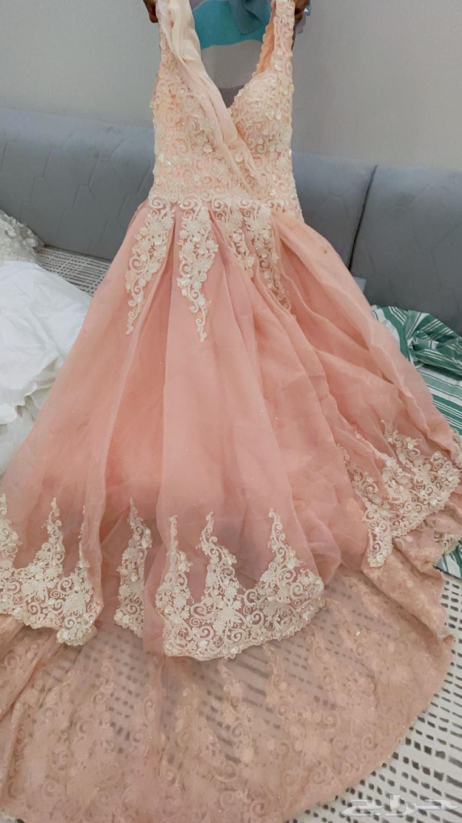 Peach-colored wedding or mesh dress fits medium or large size63220528453505111