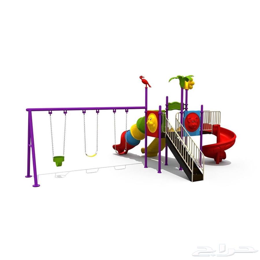 Outdoor children's play center with a slide and 3 swings63205080878083114
