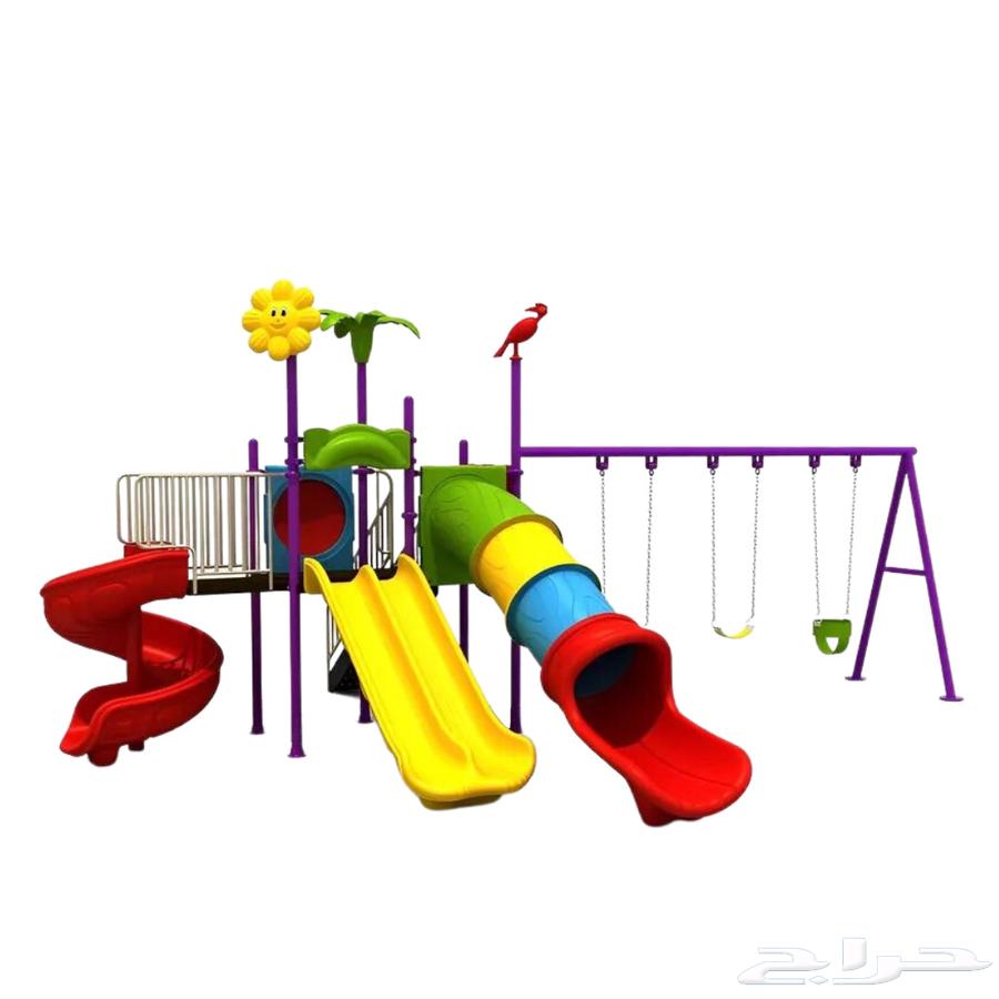 Outdoor children's play center with a slide and 3 swings63205080878083111