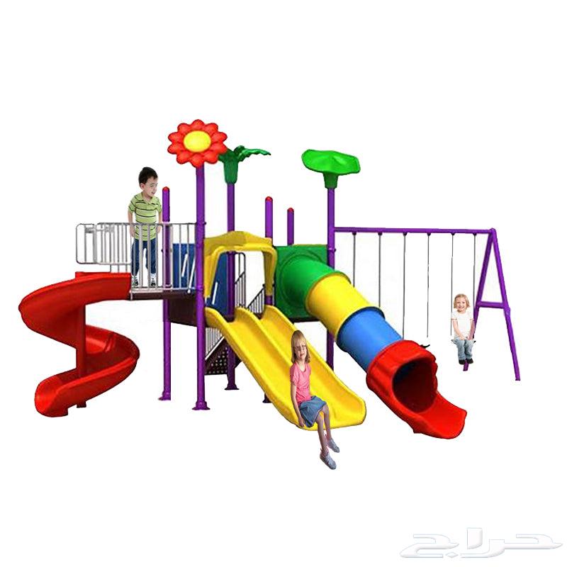 Outdoor children's play center with a slide and 3 swings63205080878083113
