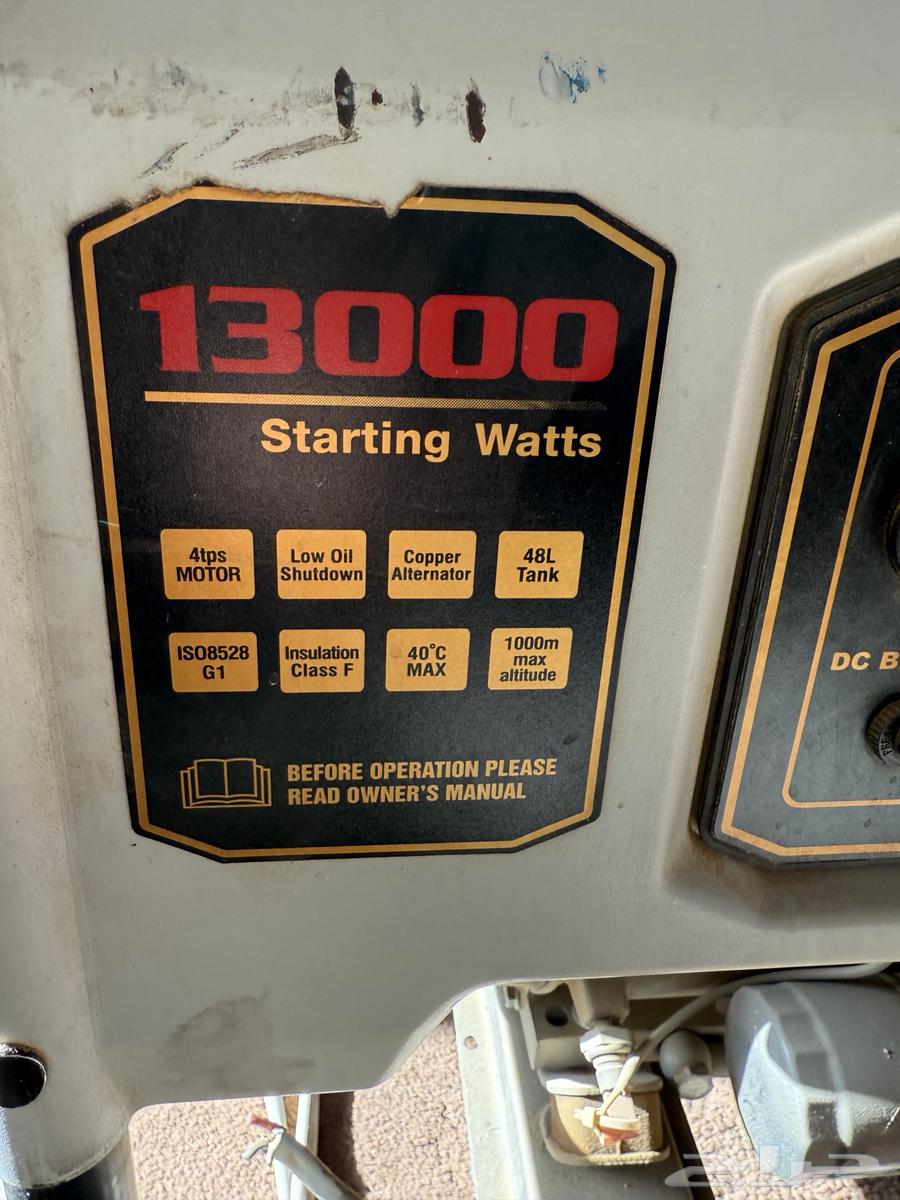 13000 gasoline electric generator63519260394497110