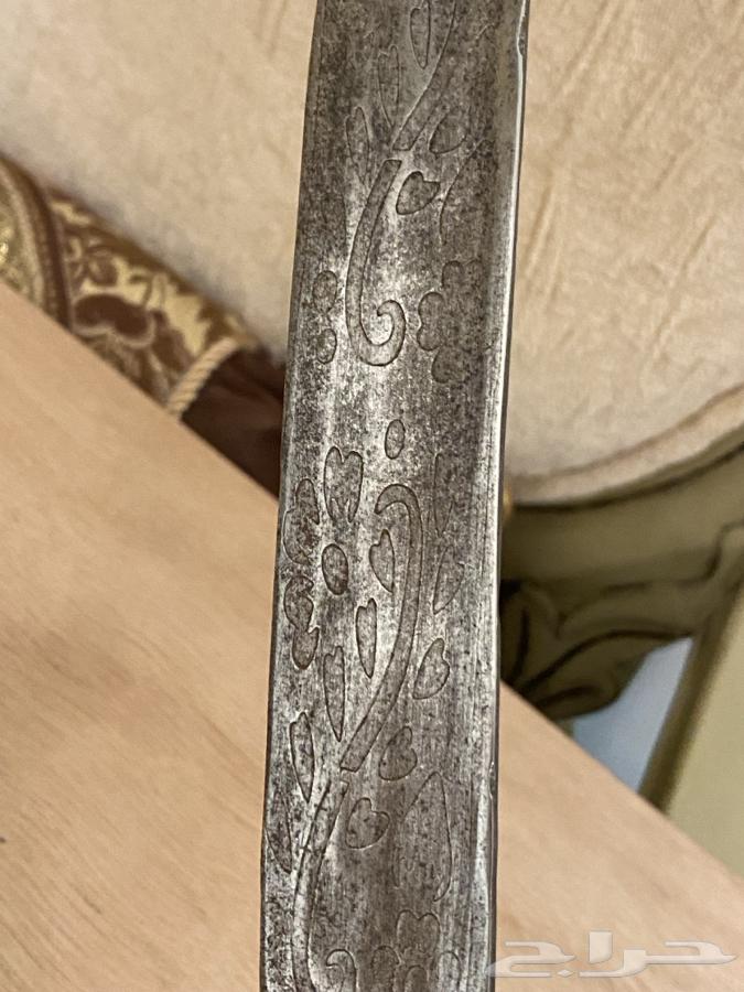 An old Habshi sword with engravings on both sides, and the owner's seal on the sword; a Moroccan sword.63199865423106113
