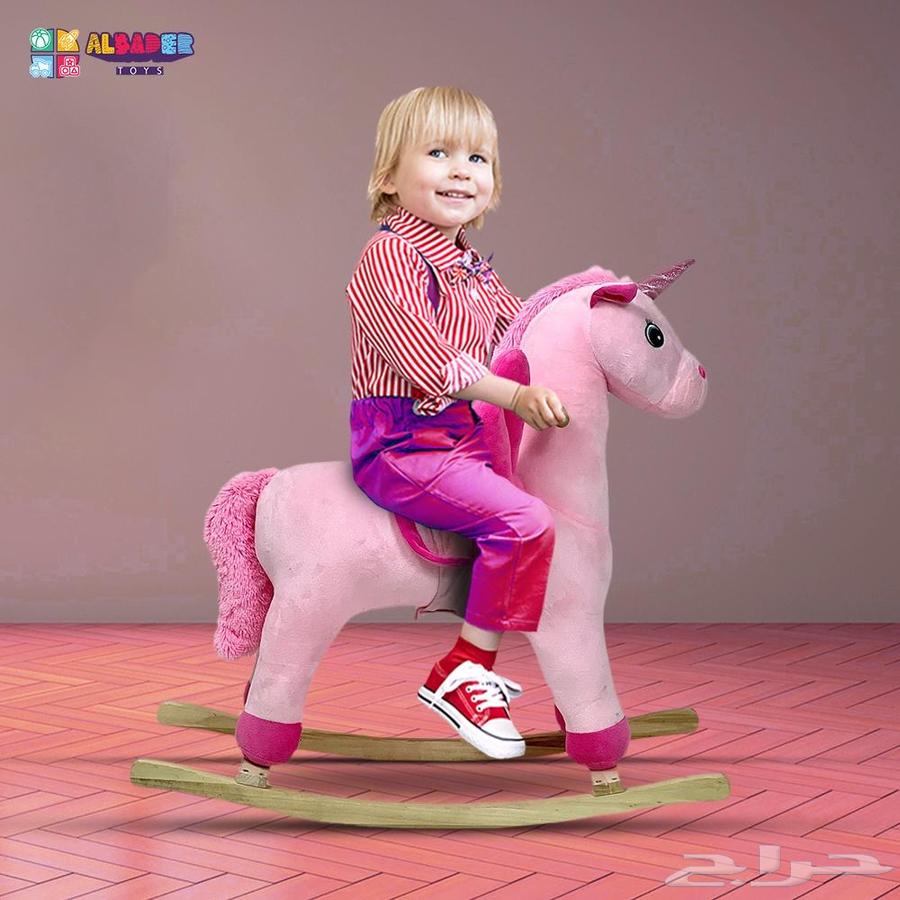 حصان هزاز للأطفال - لعبة حصان بتصميم يونيكورن وبعدة الوان63183945594882113