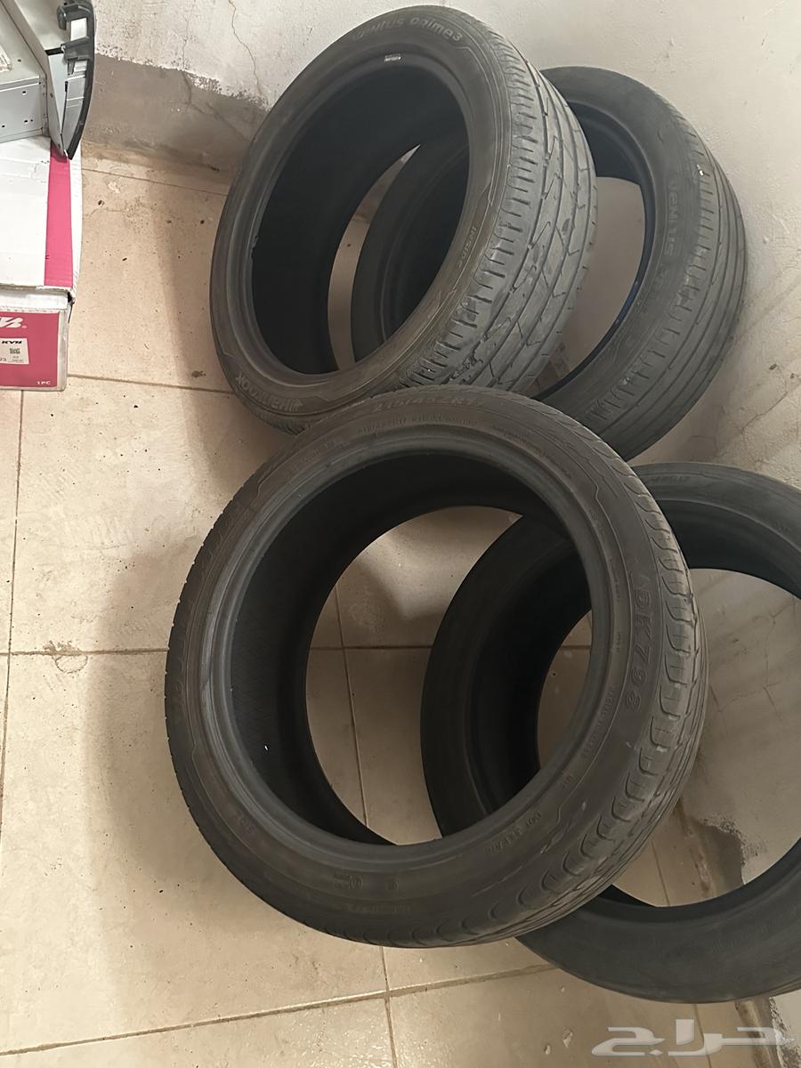 كفرات هانكوك مقاس 215 45 17 نظيفه جدا632487831111691110