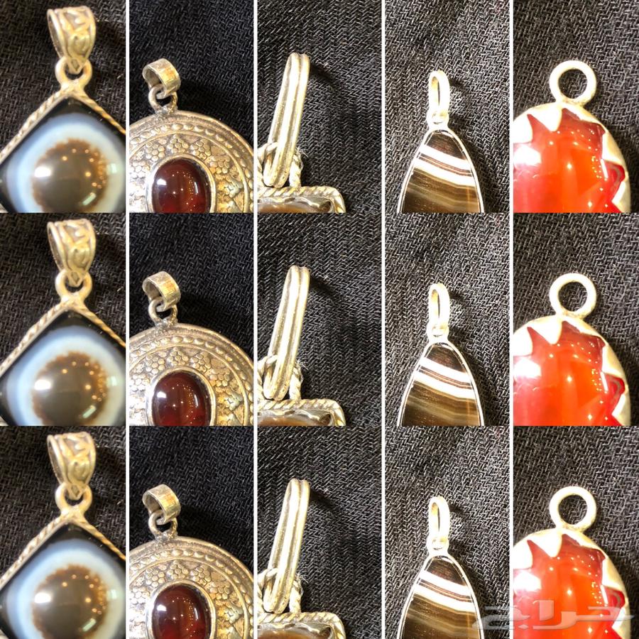 A set of silver comments with various agate stones in different colors63165433379841111