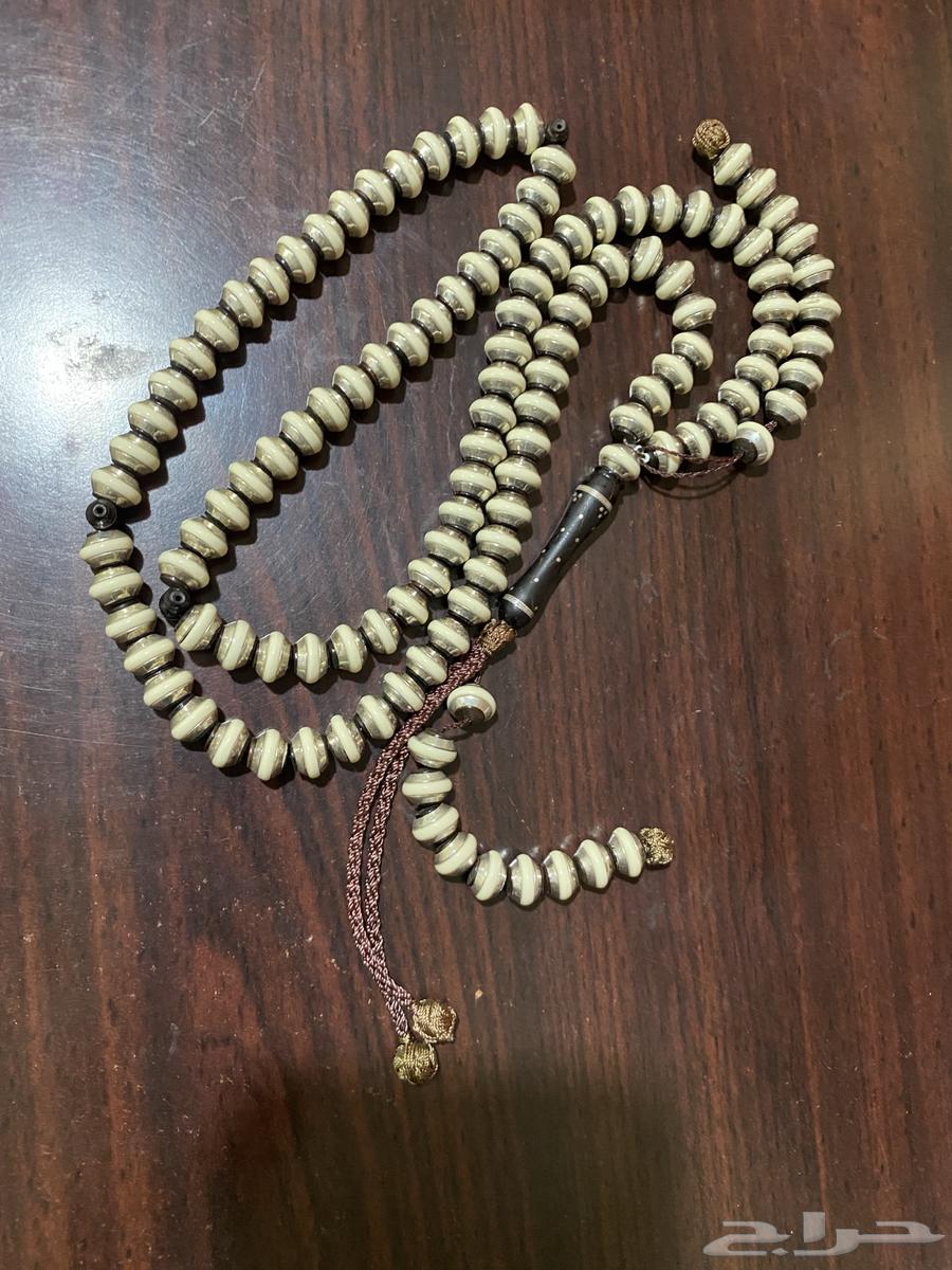 Luxury ivory and silver inlaid wooden prayer beads63171510780931112