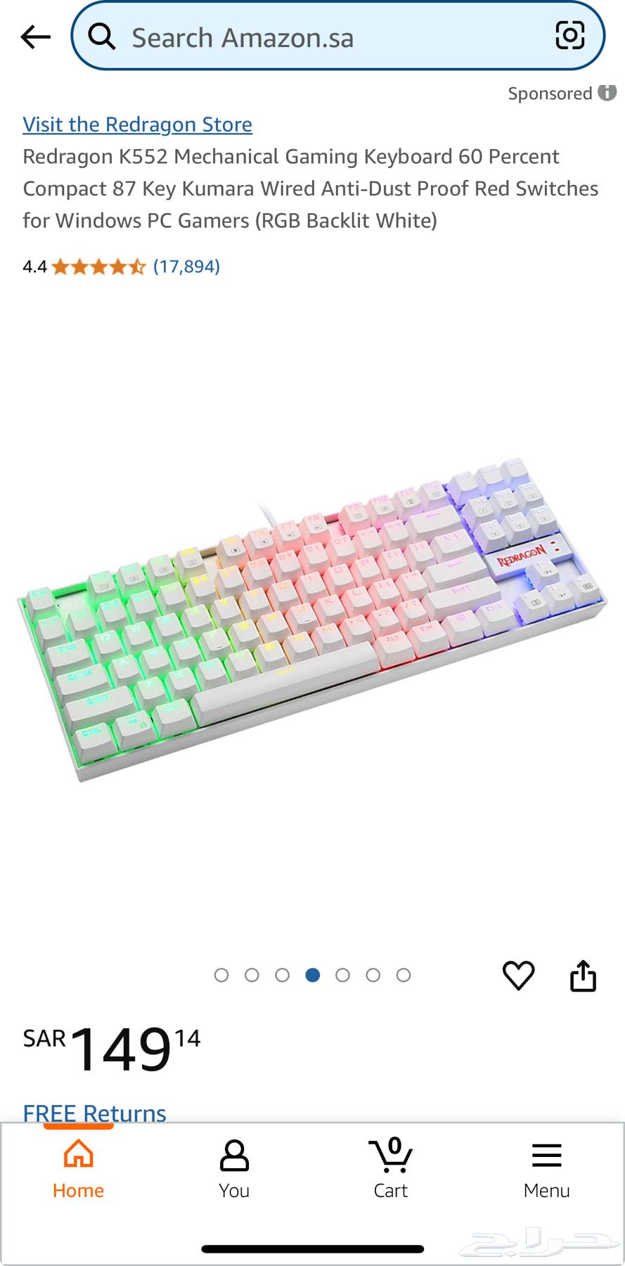 Redragon K552 keyboard with blue switches, white color63160370435715111