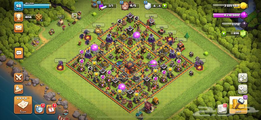 Clash of Clans village level 10 max 1600 gems63501220931074111