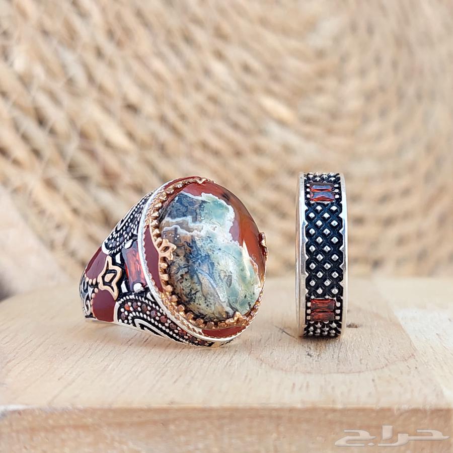 Yemeni agate men's rings with gold63152990741889111