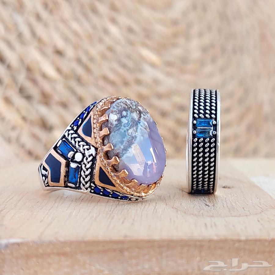 Yemeni agate men's rings with gold631529907418891123