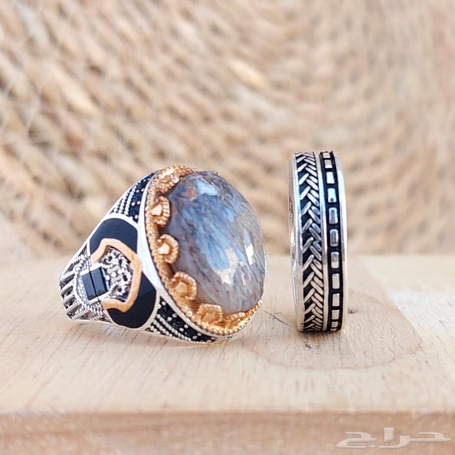 Yemeni agate men's rings with gold63152990741889112