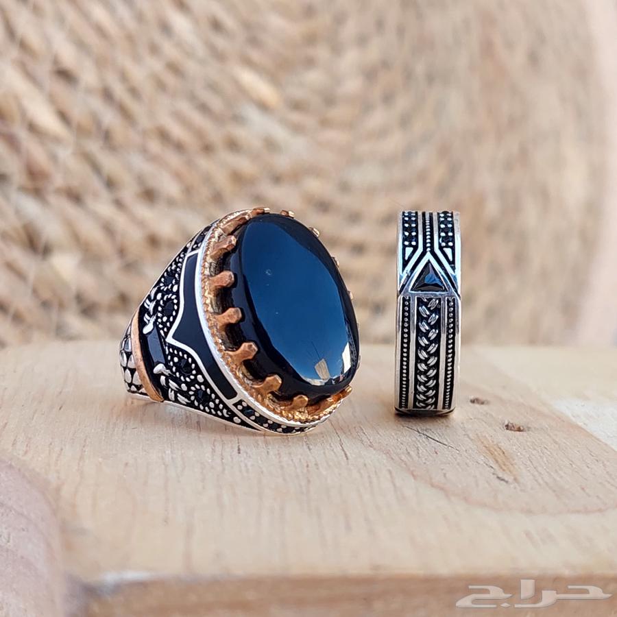 Yemeni agate men's rings with gold63152990741889113