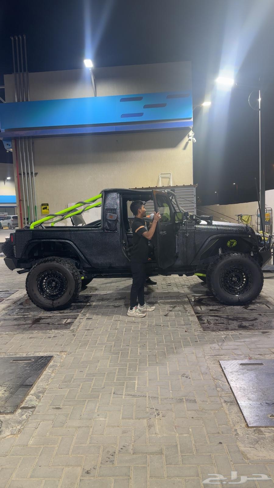Jeep Wrangler modified with a unique custom modification, you're the owner, and you named it.63215419937666112