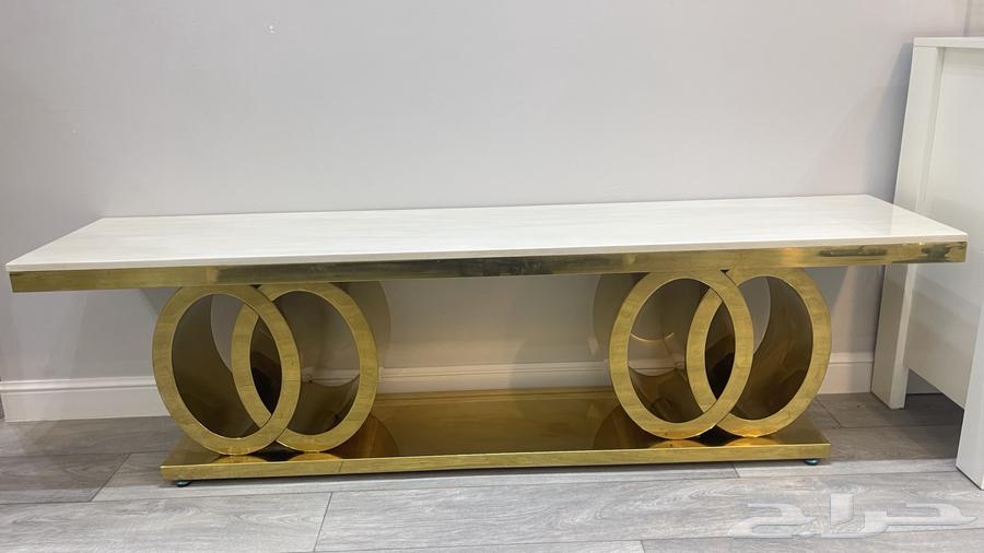 Very heavy genuine marble TV table, clean use63142336033922112