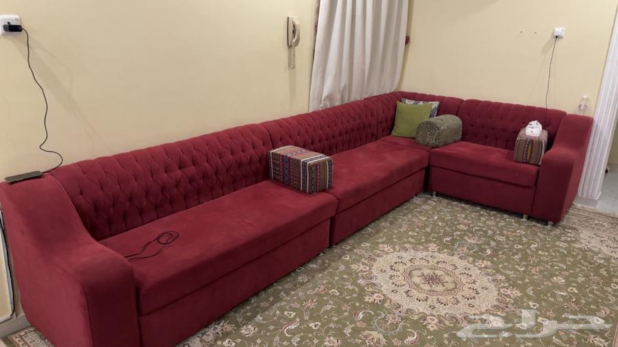 كنب حاله جيده خمس قطع مع فرشه تركي درجه اولى63123777709697111