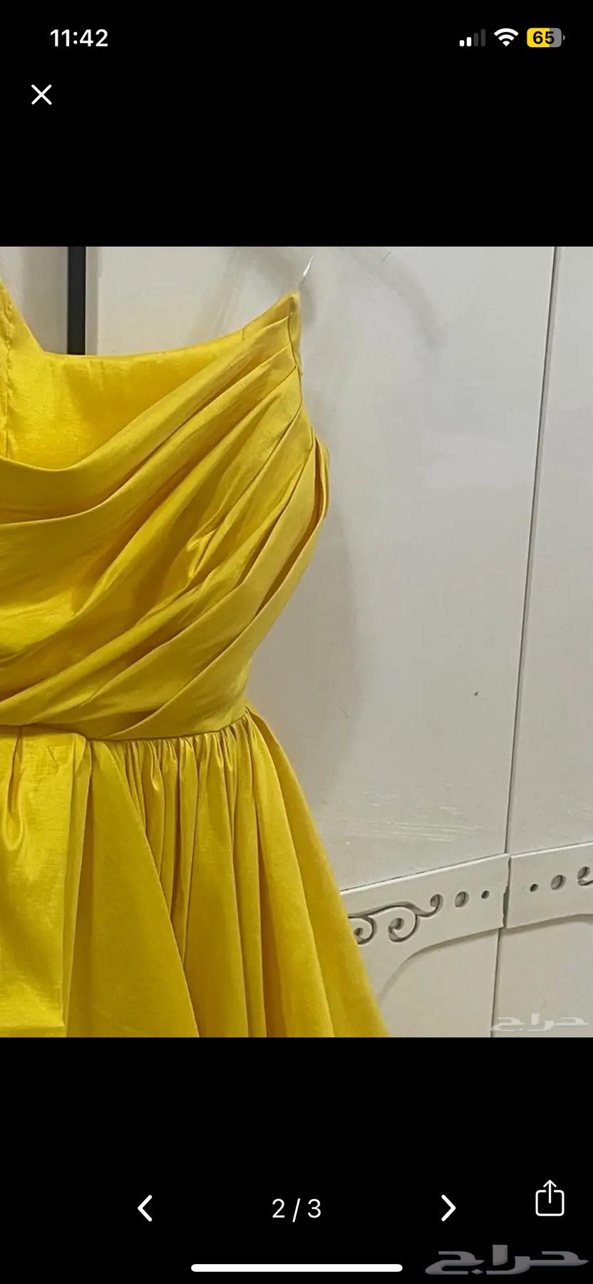 فستان اصفر سهرة ناعم كلوش63322882722051111