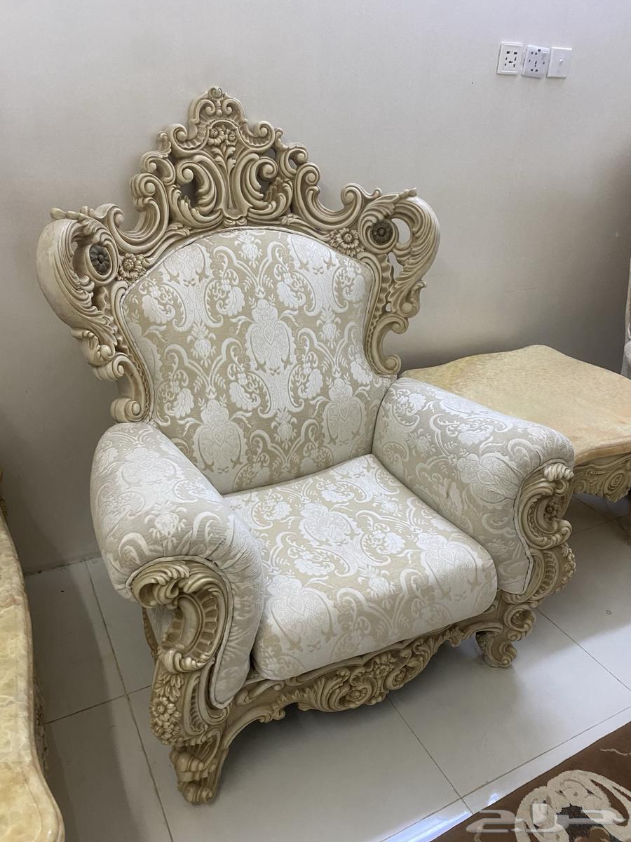 طقم كنب ملكي حفر فيبر رخام طبيعي مع سجاد وستاره630985844636181119