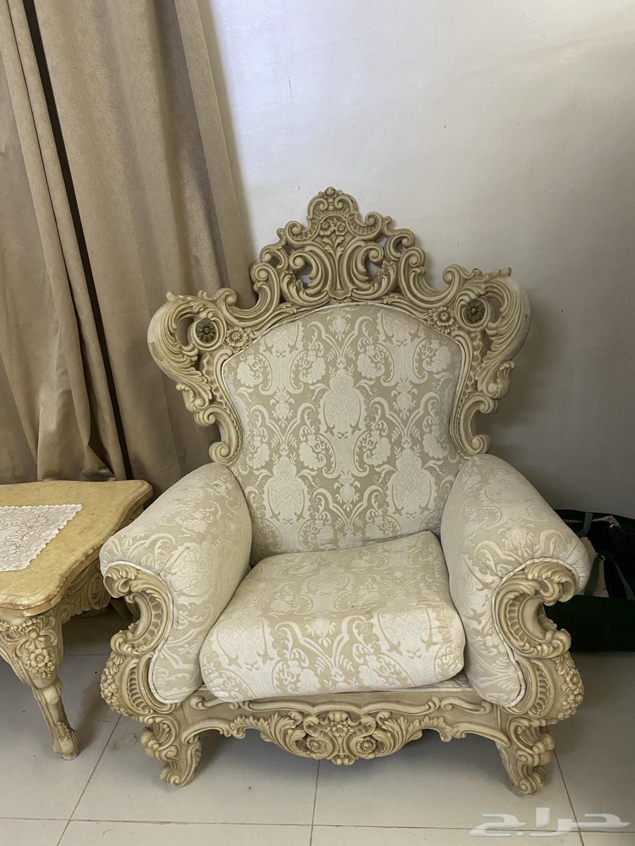 طقم كنب ملكي حفر فيبر رخام طبيعي مع سجاد وستاره63098584463618111