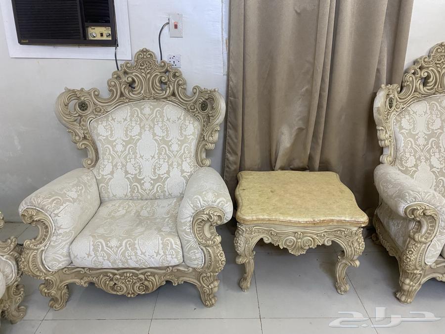 طقم كنب ملكي حفر فيبر رخام طبيعي مع سجاد وستاره63098584463618112