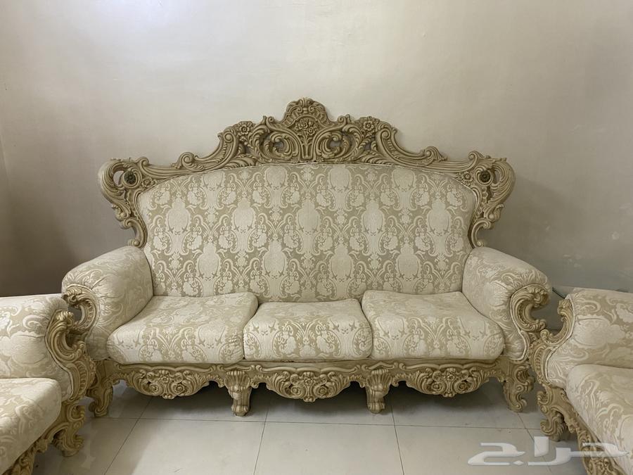 طقم كنب ملكي حفر فيبر رخام طبيعي مع سجاد وستاره63098584463618113