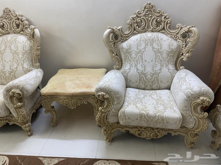 طقم كنب ملكي حفر فيبر رخام طبيعي مع سجاد وستاره63098584463618114