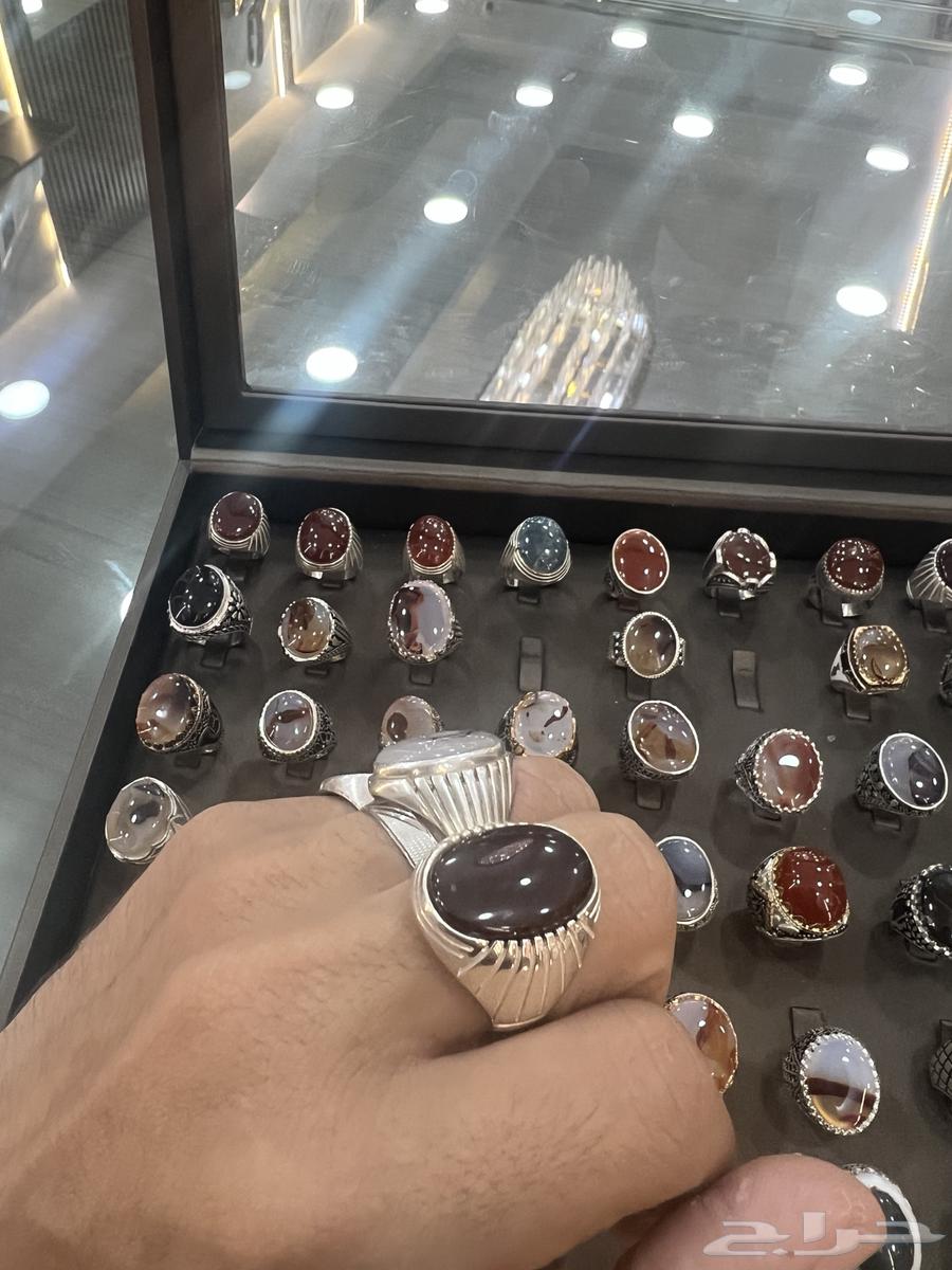 خواتم عقيق يماني نوادر فضه عيار 925 درجه اولا63095977353474114