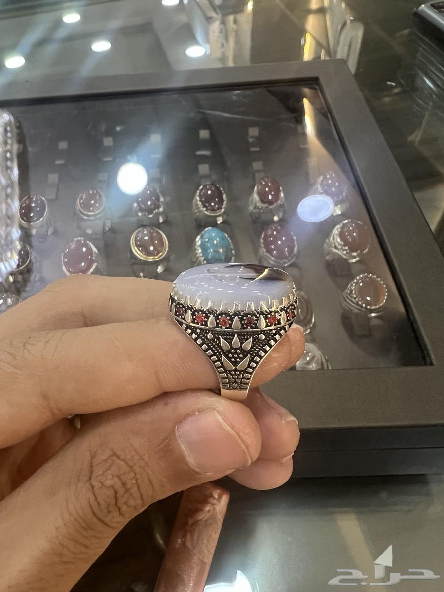 خواتم عقيق يماني نوادر فضه عيار 925 درجه اولا630959773534741118