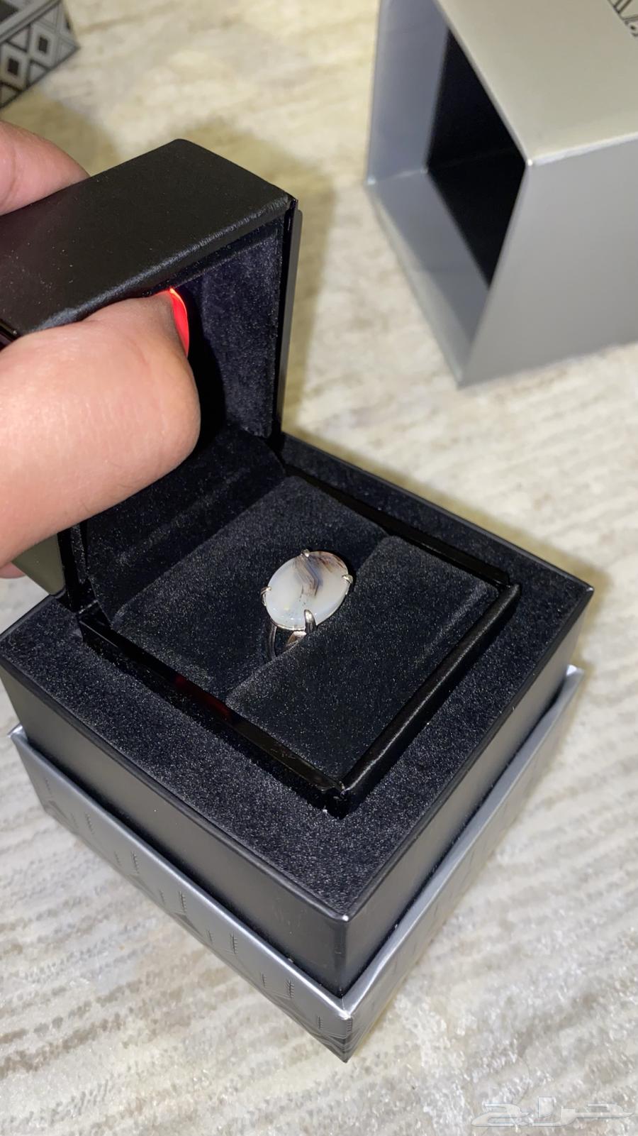 Royal Ring Claws Silver Agate Wavy Stone63088760755585114