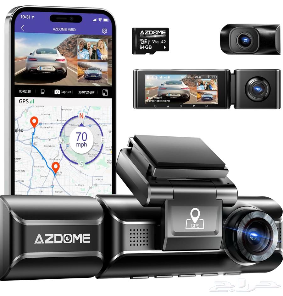 داش كام   AZDOME M550 4k   64 gbs  وايفاي صغير وكبير (جديد)630926318723871110