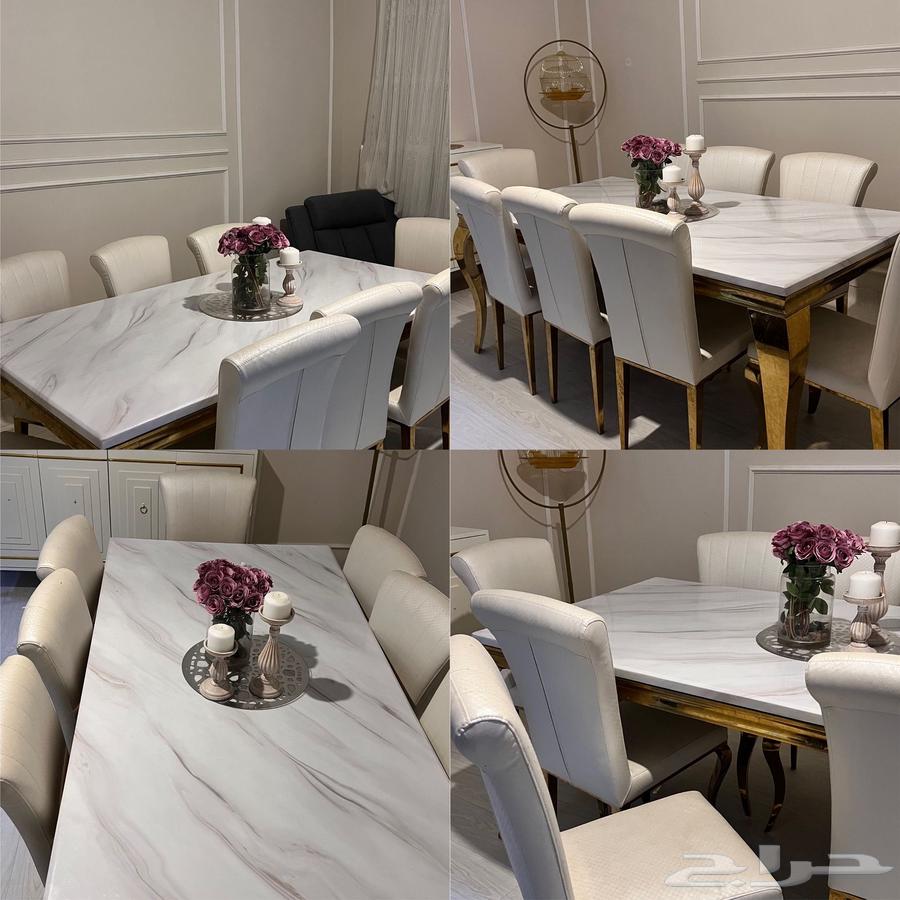 Dining table with 8 chairs, marble63075829014019112