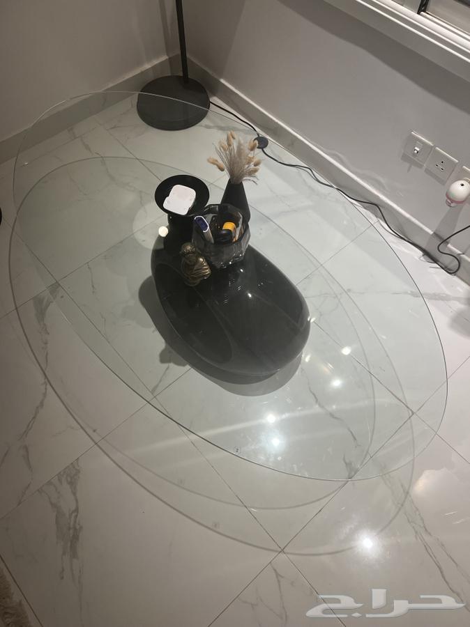 Modern black coffee table, transparent glass guest table63302510280834111