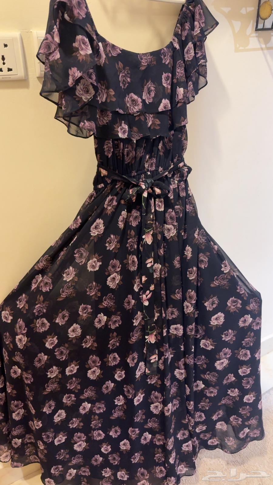 Chiffon dress, French model, elegant and soft to wear, for sale 50 riyal630228896764181120