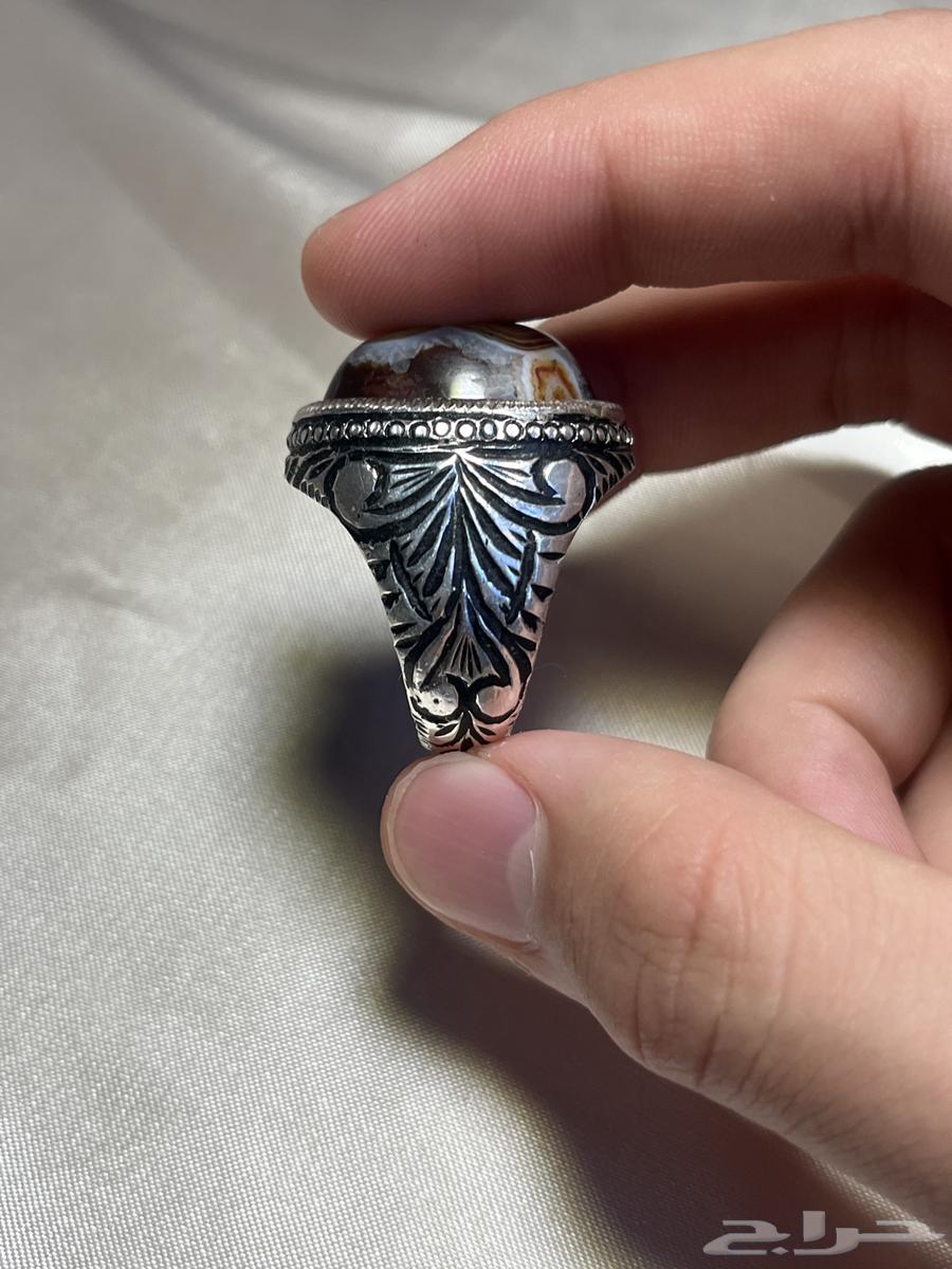 Suleimani Agate Ring Two Eyes and Red Lacquer63016744178051113