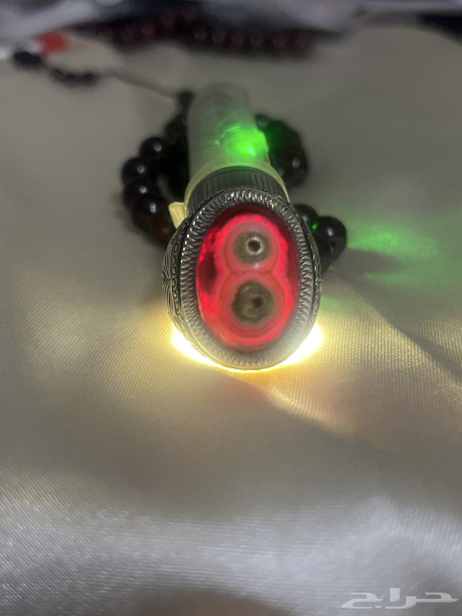 Suleimani Agate Ring Two Eyes and Red Lacquer63016744178051114
