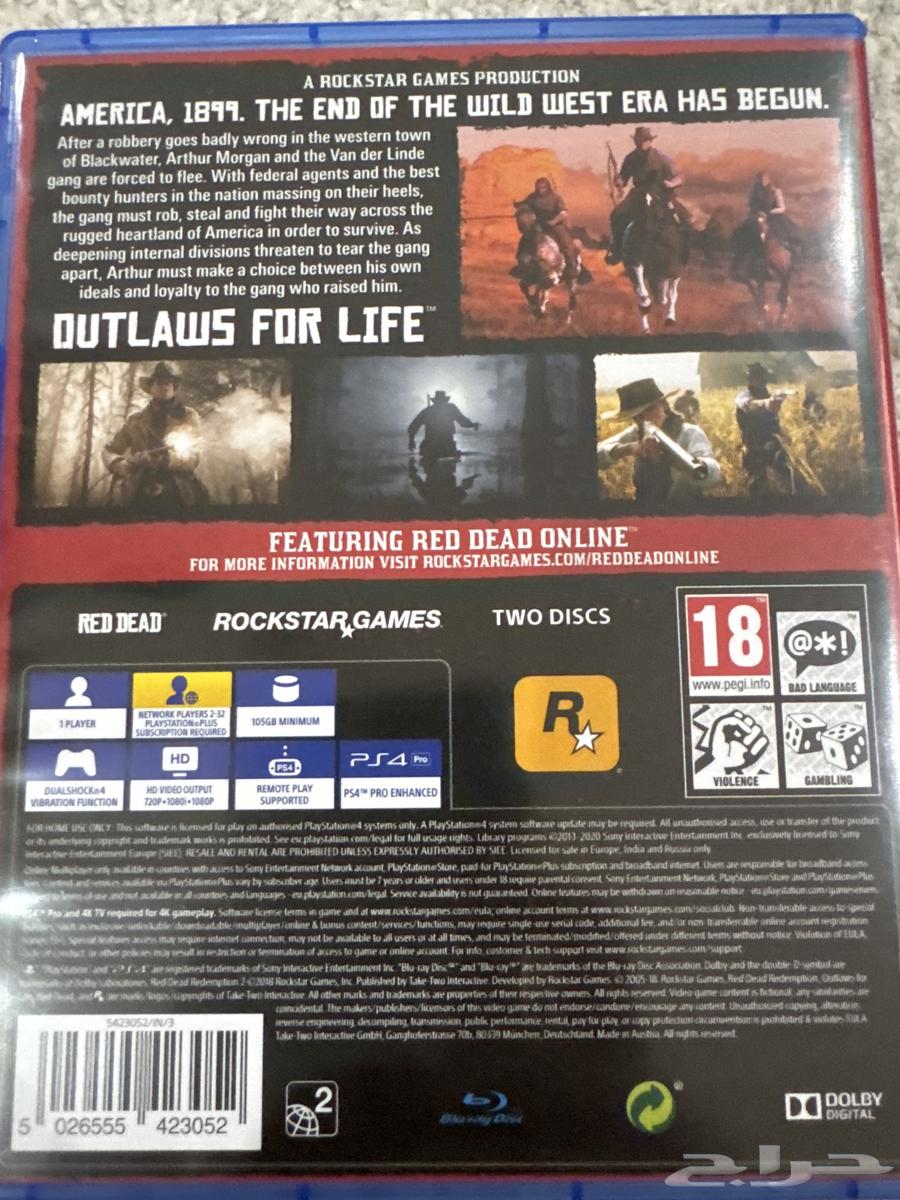 شريط سوني 4  red dead 2 redemption جديد63421534652162111