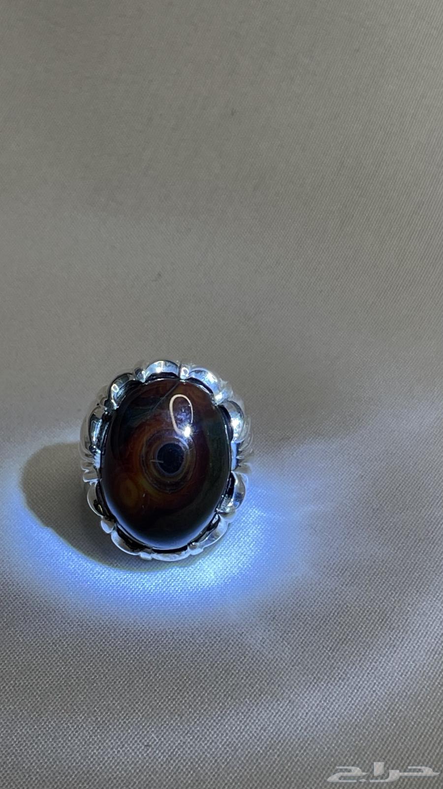 Luxury silver ring with Indian onyx stone (eye)634164914740491128