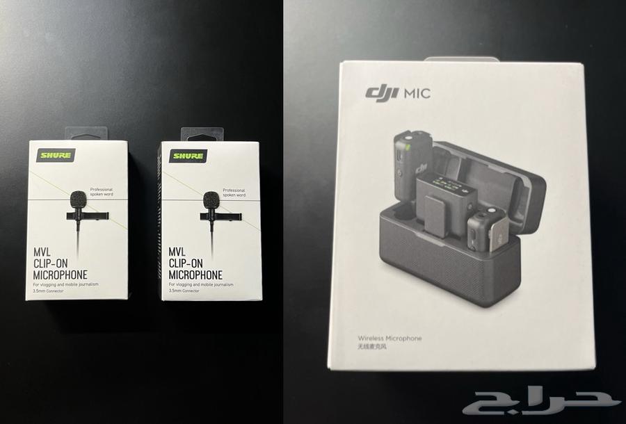 دي جي اي مايك مع 2 شور مايك DJI Mic with 2 Shure MVL Mic63417980949377112
