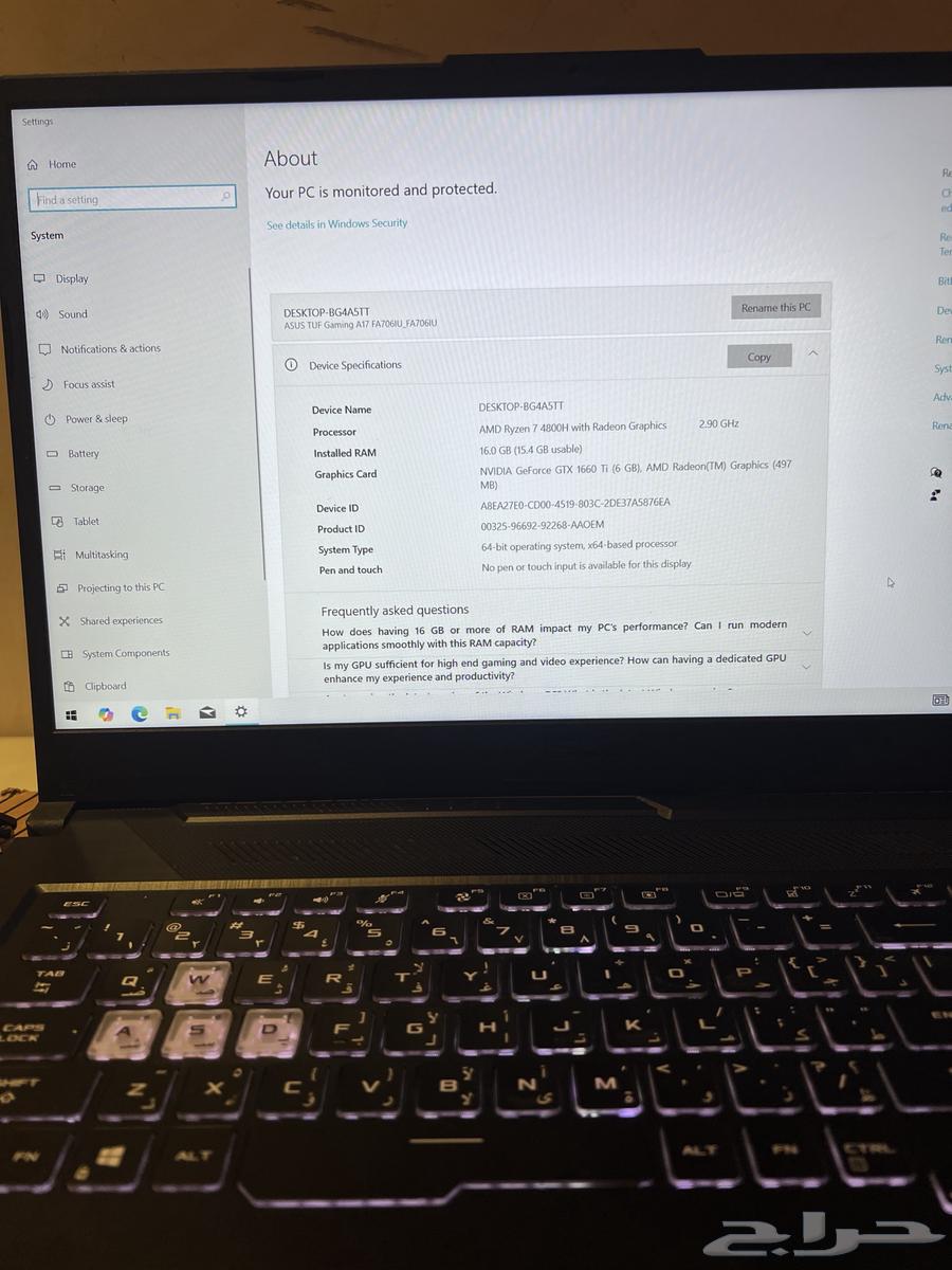 Sold 17-inch Asus Gaming Laptop63420956481921114