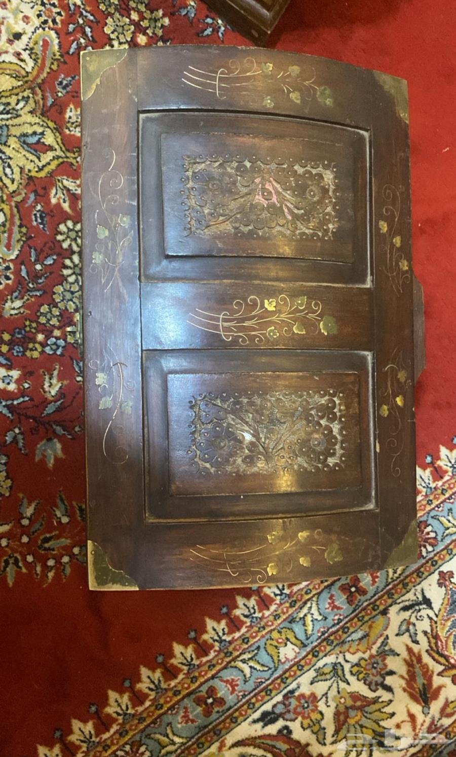 صناديق تراثية منقوشة يدويا  ومطعمة بالنحاس-نوادر63404114076930111