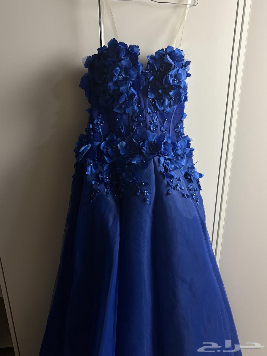 فستان ازرق منفوش63376660395010117