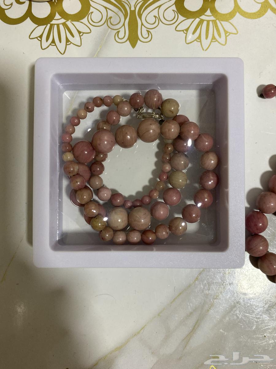 مسبحه وسوار و قلادة حجر كريم رودينيت Rhodonite63367002142082111